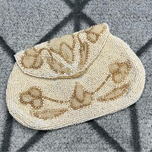 Vintage Beaded Belt Bag Coin Purse Bag Wallet Clutch w Belt Loop Art Deco 1930 W